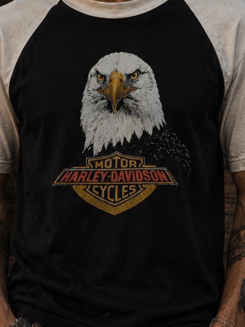 Vintage Late 70’s/Early 80’s Harley Davidson Eagle Ragle Tee Single Stitch